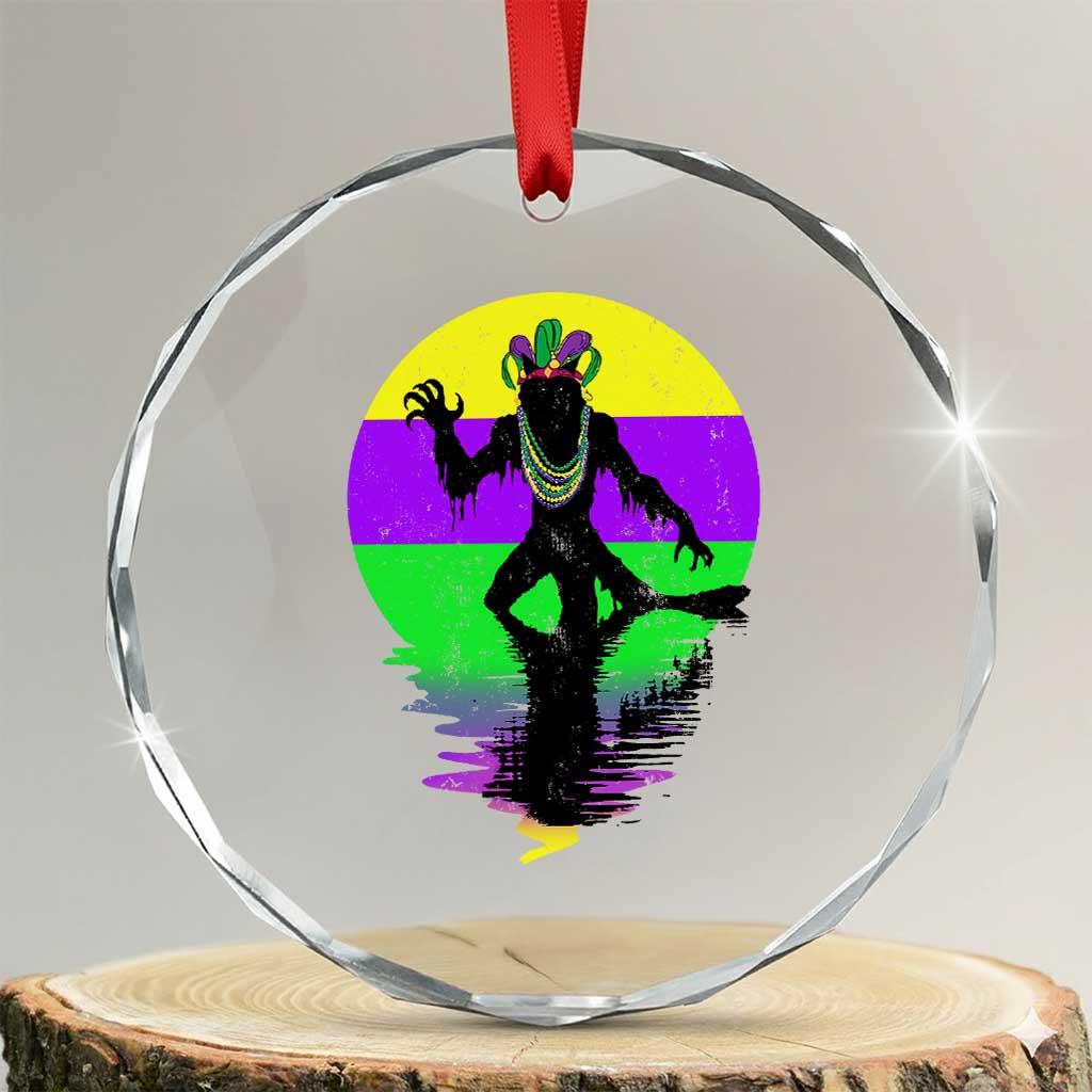 Funny Mardi Gras Rougarou Crystal Glass Ornament Beads Carnival Cryptids Of Louisiana TS11 Transparent Glass 3'' Circle Print Your Wear
