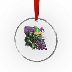 Funny Mardi Gras Rougarou Crystal Glass Ornament Cryptids Of Louisiana Jester Hat TS11 Print Your Wear