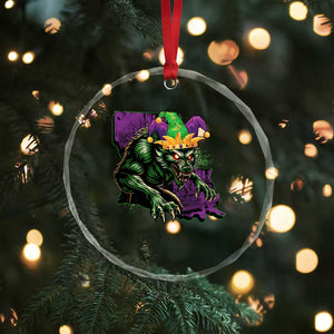 Funny Mardi Gras Rougarou Crystal Glass Ornament Cryptids Of Louisiana Jester Hat TS11 Print Your Wear