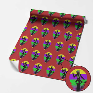Funny Mardi Gras Rougarou Wrapping Paper Roll Beads Carnival Cryptids Of Louisiana TS11 Red Print Your Wear