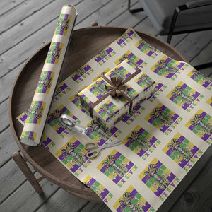 Funny Mardi Gras Skeleton Wrapping Paper Roll Six Seven Meme TS12 Beige Print Your Wear