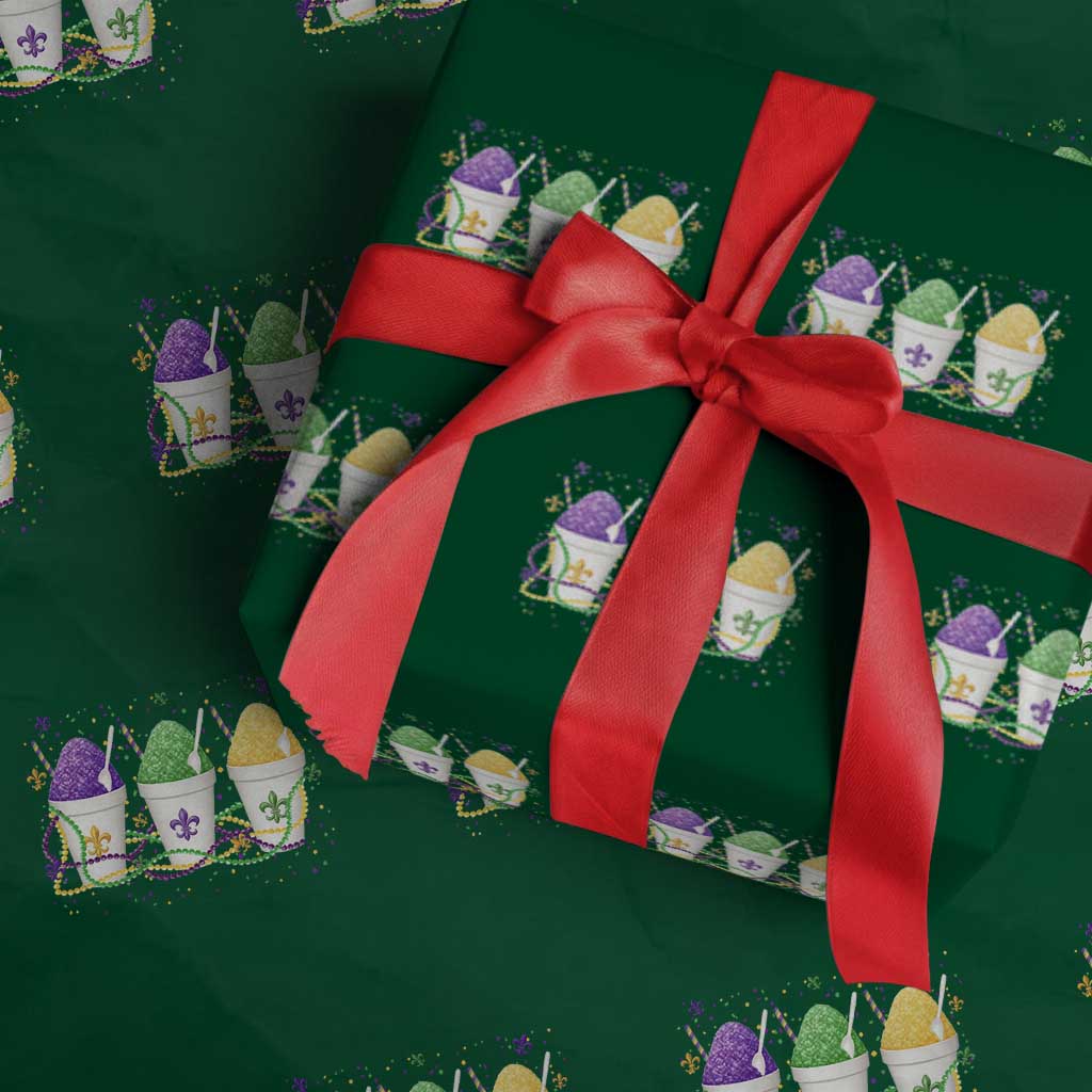 Funny Mardi Gras Snowballs Fat Tuesday Carnival Beads Wrapping Paper Roll TS11 Green Print Your Wear