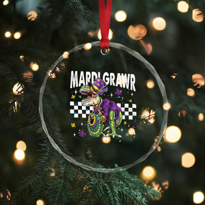 Funny Mardi Gras T-rex Dinosaur Crystal Glass Ornament Mardi Grawr Beads Carnival Party TS11 Print Your Wear