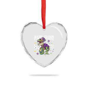 Funny Mardi Gras T-rex Dinosaur Heart Crystal Glass Ornament Mardi Grawr Beads Carnival Party TS11 Print Your Wear