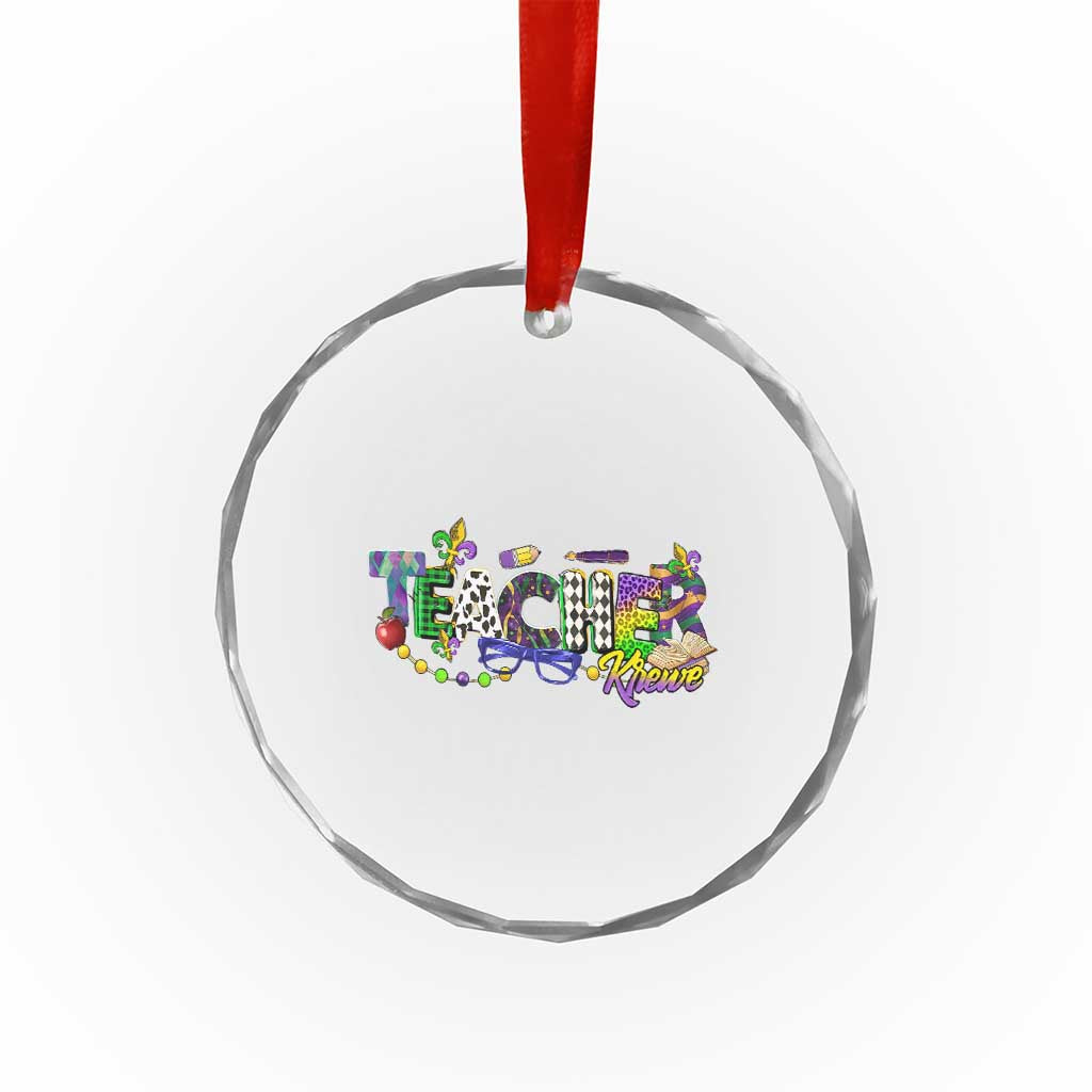 Funny Mardi Gras Teacher Krewe Crystal Glass Ornament Parade Carnival School Beads TS11 Print Your Wear