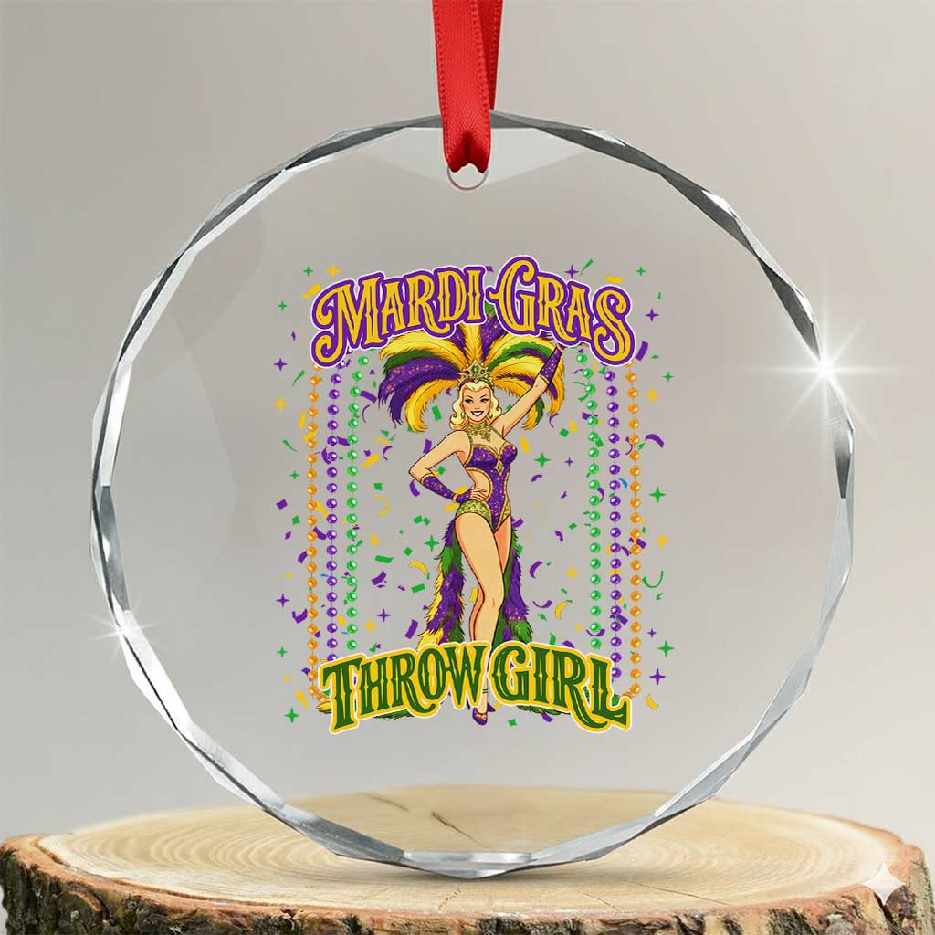 Funny Mardi Gras Throw Girl Crystal Glass Ornament New Orleans Carnival Beads TS11 Transparent Glass 3'' Circle Print Your Wear