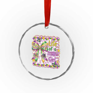 Funny Mardi Gras Throw Girl Life Crystal Glass Ornament Coquette Bow Carnival TS11 Print Your Wear