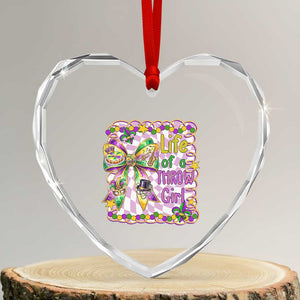 Funny Mardi Gras Throw Girl Life Heart Crystal Glass Ornament Coquette Bow Carnival TS11 Transparent Glass 3'' Heart Print Your Wear