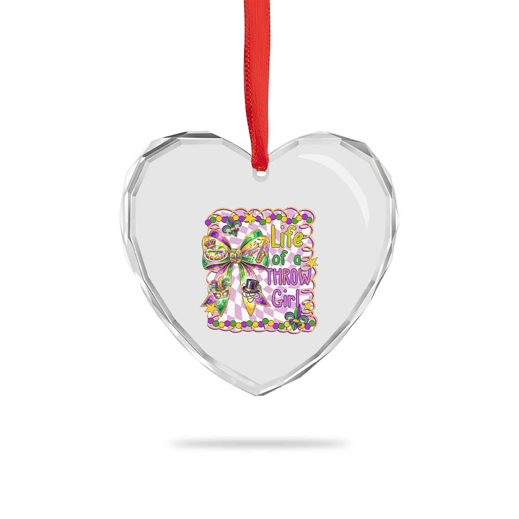 Funny Mardi Gras Throw Girl Life Heart Crystal Glass Ornament Coquette Bow Carnival TS11 Print Your Wear
