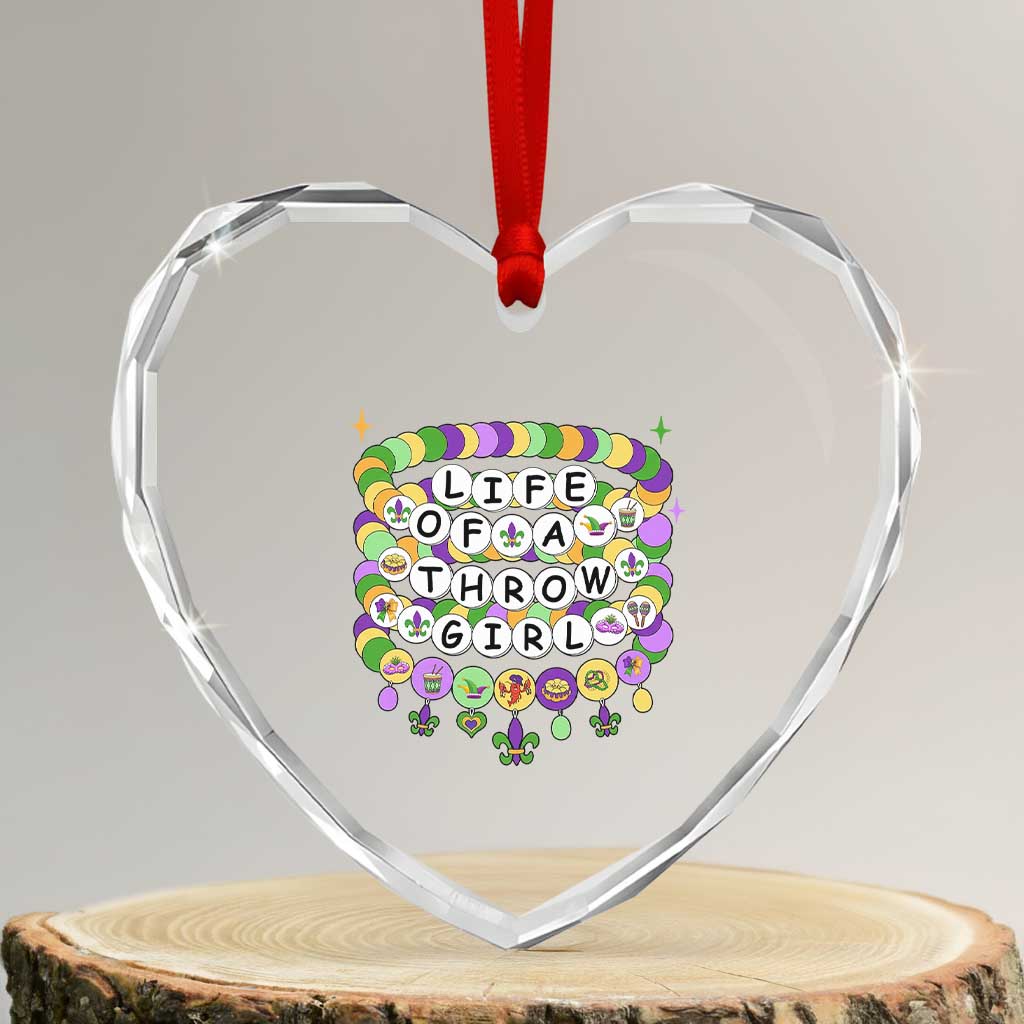 Funny Mardi Gras Throw Girl Life Heart Crystal Glass Ornament Friendship Bracelet Beads TS11 Transparent Glass 3'' Heart Print Your Wear