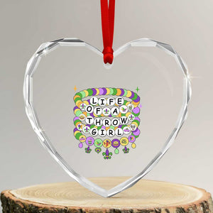 Funny Mardi Gras Throw Girl Life Heart Crystal Glass Ornament Friendship Bracelet Beads TS11 Transparent Glass 3'' Heart Print Your Wear
