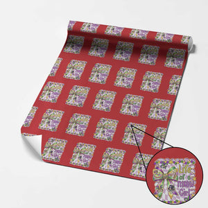 Funny Mardi Gras Throw Girl Life Wrapping Paper Roll Coquette Bow Carnival TS11 Red Print Your Wear