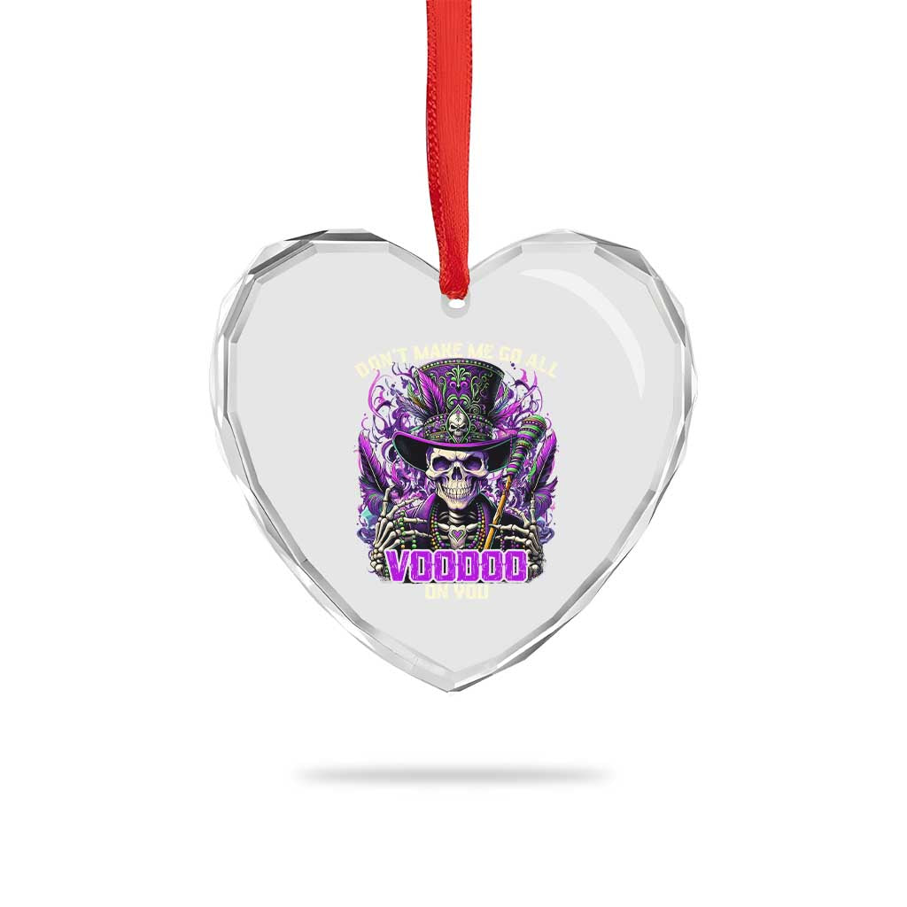 Funny Mardi Gras Voodoo Heart Crystal Glass Ornament Don't Make Me Go All Voodoo On You New Orleans Witch Doctor TS11 Print Your Wear
