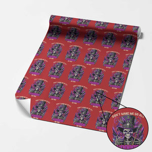 Funny Mardi Gras Voodoo Wrapping Paper Roll Don't Make Me Go All Voodoo On You New Orleans Witch Doctor TS11 Red Print Your Wear