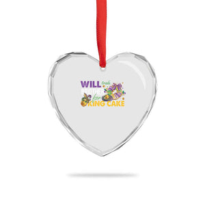 Funny Mardi Gras Will Trade Brother For King Cake Heart Crystal Glass Ornament Beads Doubloons TS11 Print Your Wear