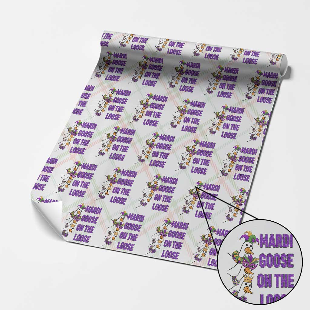 Funny Mardi Gras Wrapping Paper Roll Louisiana Carnival Silly Goose Festival TS14 Christmas Plaid Print Your Wear