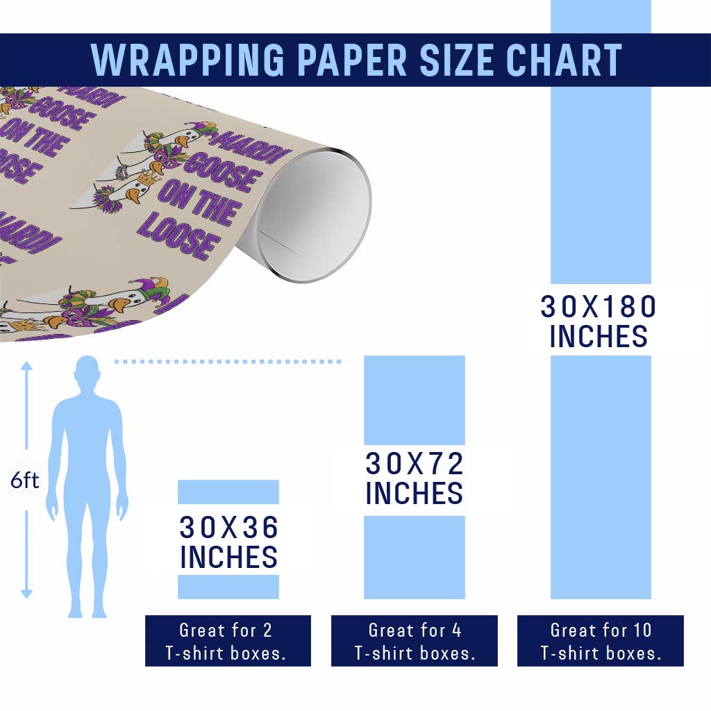 Funny Mardi Gras Wrapping Paper Roll Louisiana Carnival Silly Goose Festival TS14 Print Your Wear
