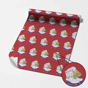 Funny Mardi Gras Wrapping Paper Roll Rollin' With My Krewe Marching Boots Carnival Party TS11 Red Print Your Wear