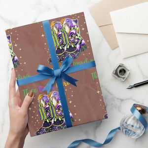 Funny Mardi Gras Wrapping Paper Roll These Boots Were Made For Marching TS11 Mocha Print Your Wear