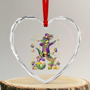 Funny Mardigator Alligator Six Seven Meme Heart Crystal Glass Ornament Mardi Gras Gifts TS12 Transparent Glass 3'' Heart Print Your Wear