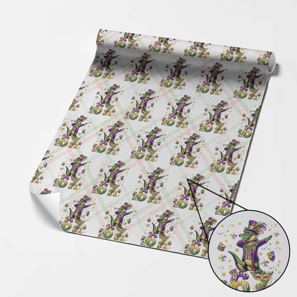 Funny Mardigator Alligator Six Seven Meme Wrapping Paper Roll Mardi Gras Gifts TS12 Christmas Plaid Print Your Wear
