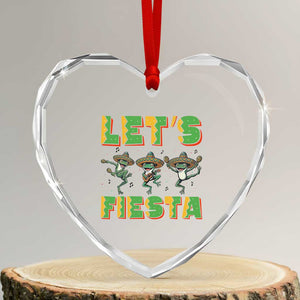 Funny Mariachi Frog Guitar Fiesta Heart Crystal Glass Ornament Cinco De Mayo Gift TS12 Transparent Glass 3'' Heart Print Your Wear