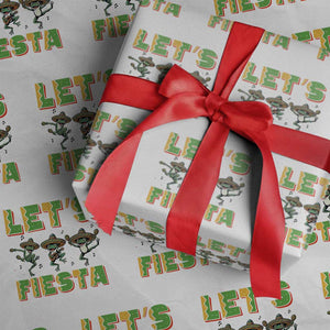 Funny Mariachi Frog Guitar Fiesta Wrapping Paper Roll Cinco De Mayo Gift TS12 White Print Your Wear