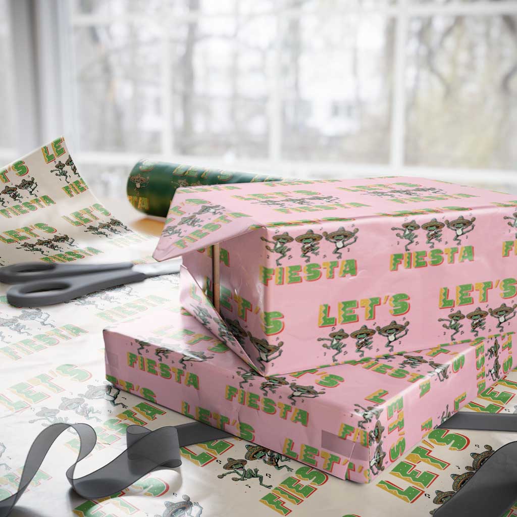 Funny Mariachi Frog Guitar Fiesta Wrapping Paper Roll Cinco De Mayo Gift TS12 Light Pink Print Your Wear