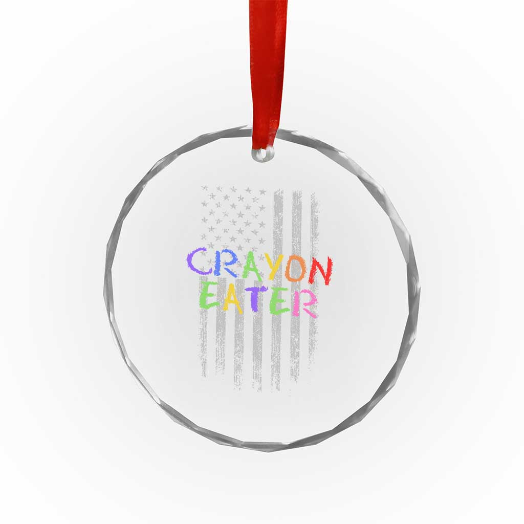 Funny Marine Military Veteran Crystal Glass Ornament Crayon Eater American Flag TS11 Print Your Wear