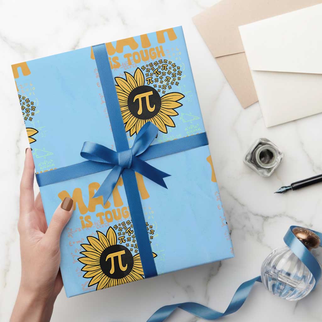 Funny Math Teacher Back To School Wrapping Paper Roll Math Is Tough But So Are You TS14 Light Blue Print Your Wear