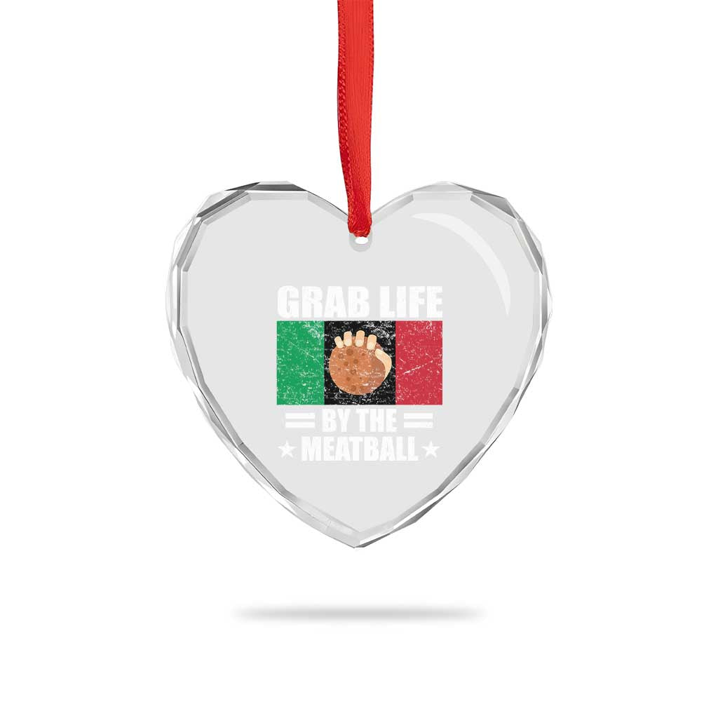 Funny Meatball Heart Crystal Glass Ornament Italian Food Italy Flag TS10 Print Your Wear