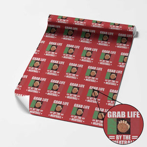 Funny Meatball Wrapping Paper Roll Italian Food Italy Flag TS10 Red Print Your Wear