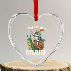Funny Medieval Knight Frog Meme With Sword Heart Crystal Glass Ornament Twas The Tism MLord