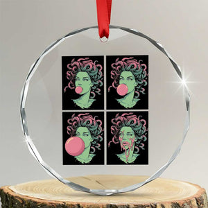 Funny Medusa Blowing Bubble Gum Crystal Glass Ornament Greek Mythology Pop Art Gift