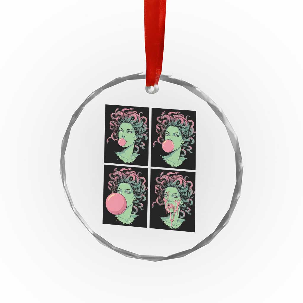Funny Medusa Blowing Bubble Gum Crystal Glass Ornament Greek Mythology Pop Art Gift