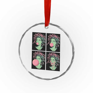Funny Medusa Blowing Bubble Gum Crystal Glass Ornament Greek Mythology Pop Art Gift