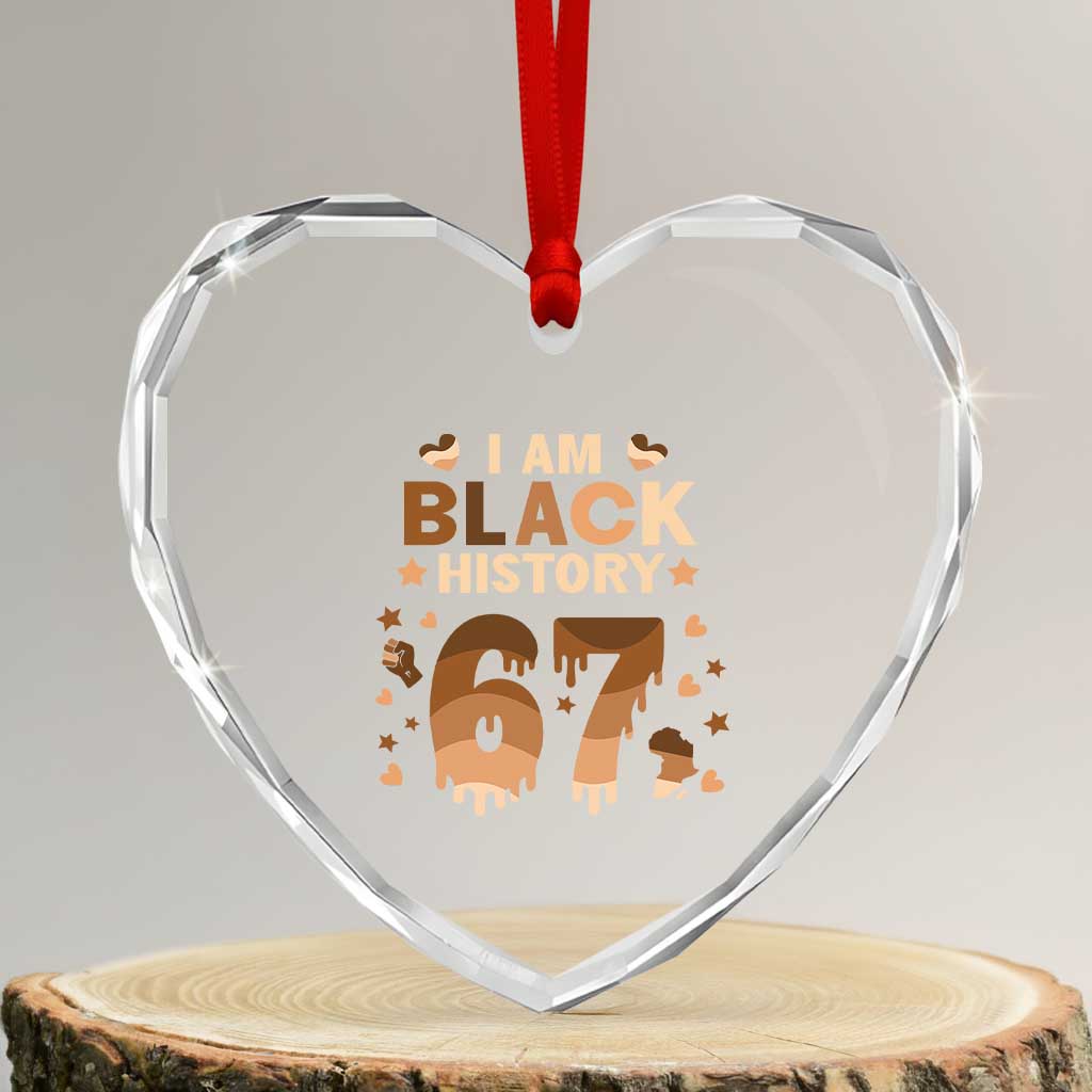 Funny Melanin Six Seven Meme Heart Crystal Glass Ornament African American Gift TS12 Transparent Glass 3'' Heart Print Your Wear
