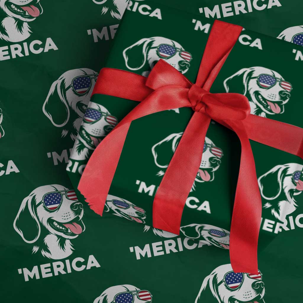 Funny Merica Beagle Lover 4th Of July Wrapping Paper Roll Patriotic Dog Gift