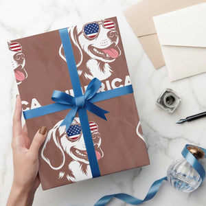 Funny Merica Beagle Lover 4th Of July Wrapping Paper Roll Patriotic Dog Gift