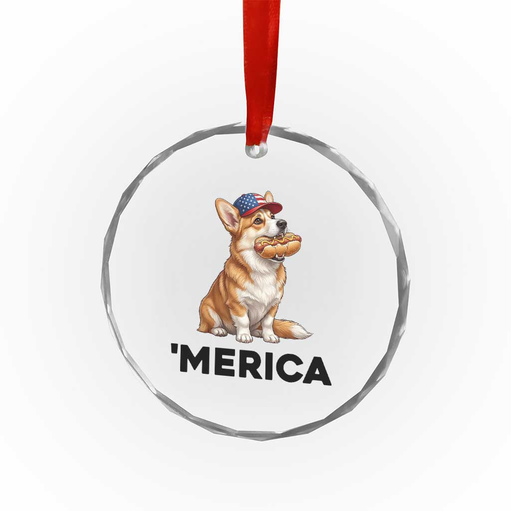 Funny Merica Corgi Lover 4th Of July Crystal Glass Ornament Patriotic Dog Gift TS12 Print Your Wear