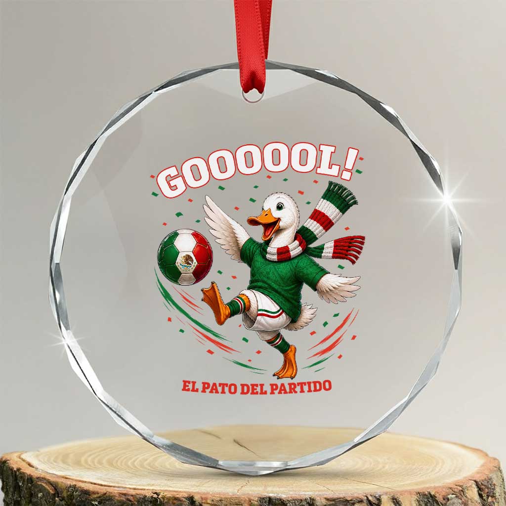 Funny Merlin the Duck Mexico Soccer Supporter Crystal Glass Ornament El Pato Del Partido Goooool Football Fans TS02 Transparent Glass 3'' Circle Print Your Wear