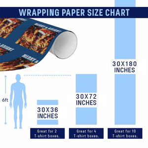 Funny Merry And Bright Wrapping Paper Roll Christmas Chaos Xmas Skeleton Fire Flames TS11 Print Your Wear