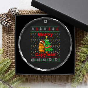 Funny Merry Capymas Crystal Glass Ornament Capybara Xmas Party TS12 Print Your Wear