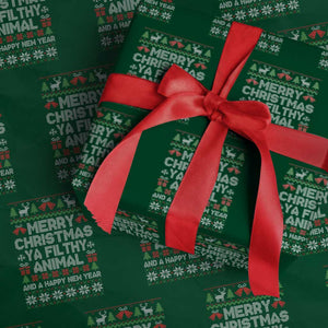 Funny Merry Christmas And A Happy New Year Wrapping Paper Roll Christmas Movie TS11 Green Print Your Wear