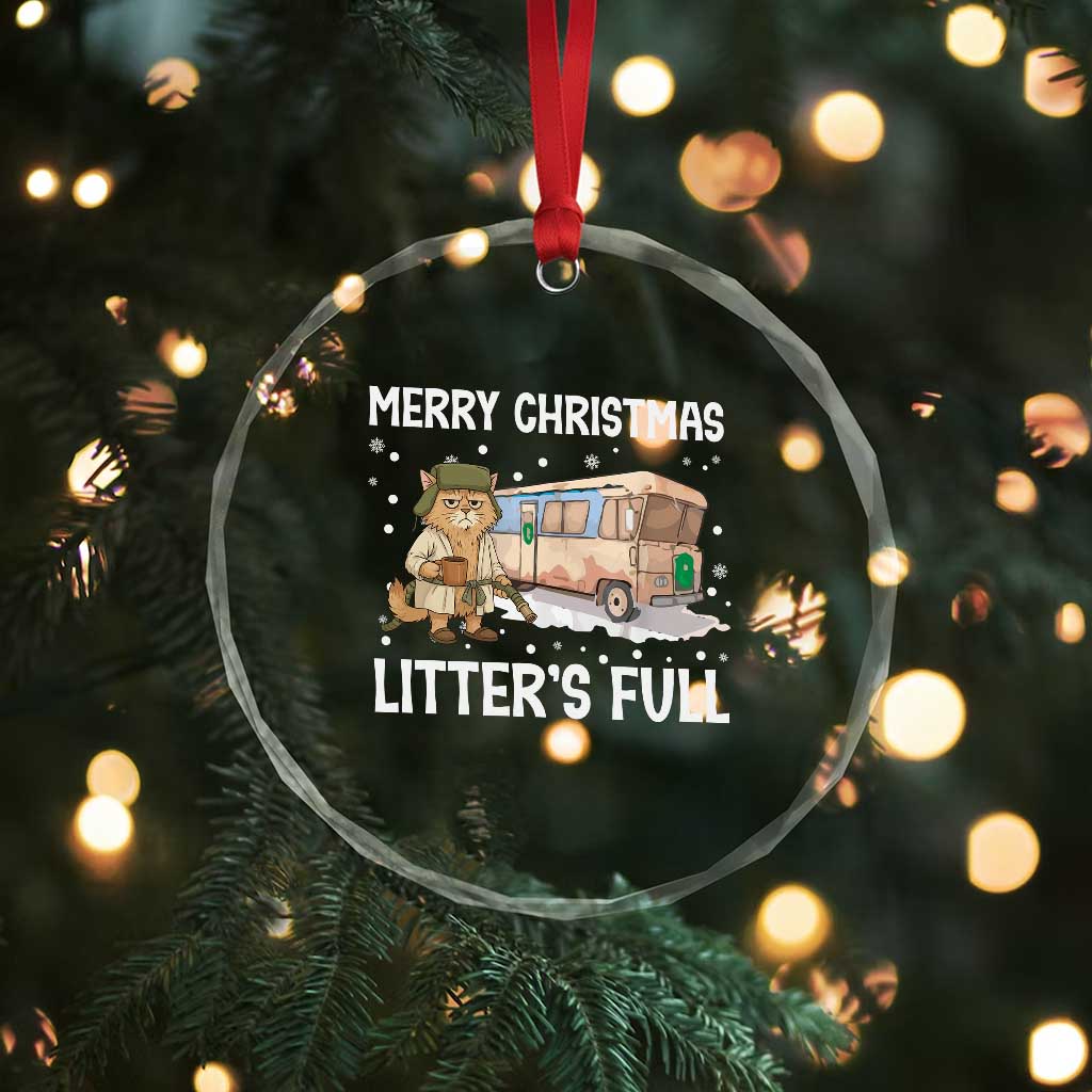 Funny Merry Christmas Litter's Full Cat Parody Crystal Glass Ornament Xmas Movie TS11 Print Your Wear