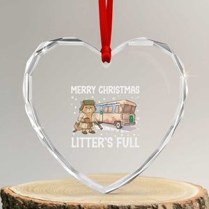 Funny Merry Christmas Litter's Full Cat Parody Heart Crystal Glass Ornament Xmas Movie TS11 Transparent Glass 3'' Heart Print Your Wear