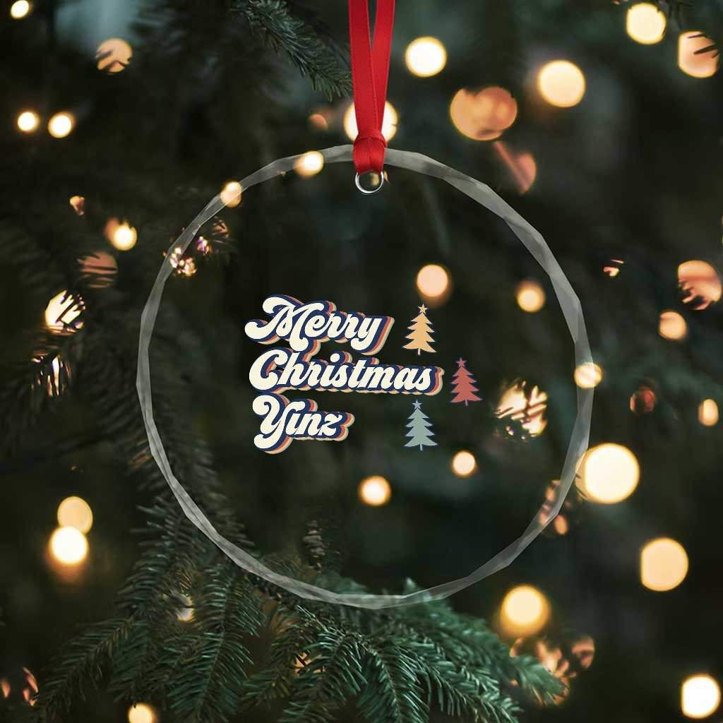 Funny Merry Christmas Yinz Pittsburgh Crystal Glass Ornament TS09 Print Your Wear