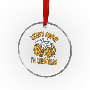 Funny Merry Drunk I'm Xmas Crystal Glass Ornament Vintage Beer Mugs Xmas TS11 Print Your Wear