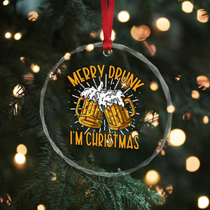 Funny Merry Drunk I'm Xmas Crystal Glass Ornament Vintage Beer Mugs Xmas TS11 Print Your Wear