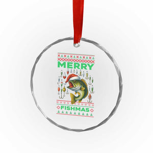 Funny Merry Fishmas Ugly Sweater Crystal Glass Ornament Fisherman Christmas Gift TS12 Print Your Wear